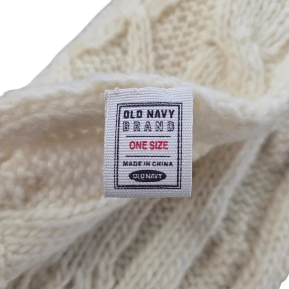 Y2K '04 Old Navy Lambswool Cable Knit Fringe Scarf & Mini Skirt Set S/M Cream - Picture 11 of 13